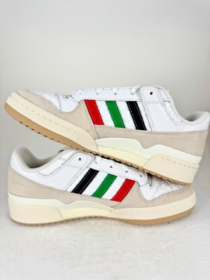 Size 13 - adidas Forum CL Low Allover Debossed Trefoils Red Green Black Stripes