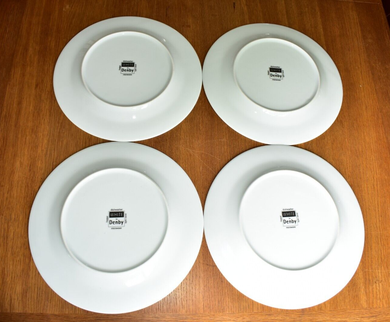 WHITE BY DENBY LARGE DINNER PLATES X 4 eBay