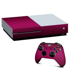 Xbox One S Console Skins Decal Wrap ONLY Pink,black carbon fiber look