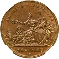 1836 HT-155 NGC MS 64 BN R & W ROBINSON ATTLEBORO MA Hard Times Token