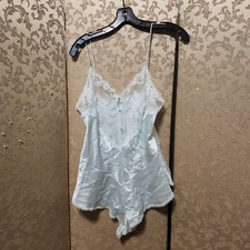 Vintage Blue Lingerie Body Suit Lace Teddy Size SM
