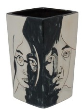 Burslem Pottery Beatles 4 Face square Vase