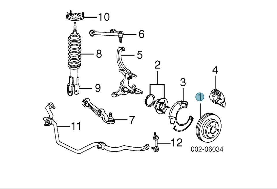 Rotor de freno de disco delantero para Ford Thunderbird Cougar 1989-1992 F1SZ1125A OEM NUEVO Foto 4 de 4