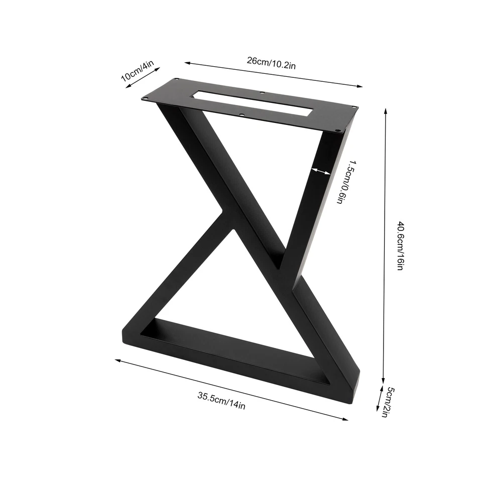 2 PIEZAS 16 pulgadas patas de mesa de centro hierro fundido metal patas de escritorio patas de banco 200 kg Foto 4 de 4