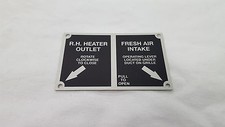 FRESH AIR HEATER DATA PLATE HMMWV HUMVEE M998 12339100 CP1R2T4B