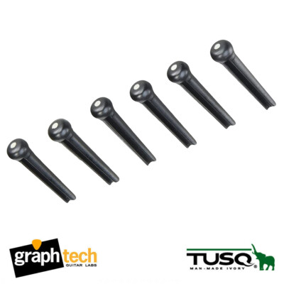 GraphTech PP-2122-00 TUSQ Trad Stegpins für Akustikgitarre schwarz - weißes Inlay