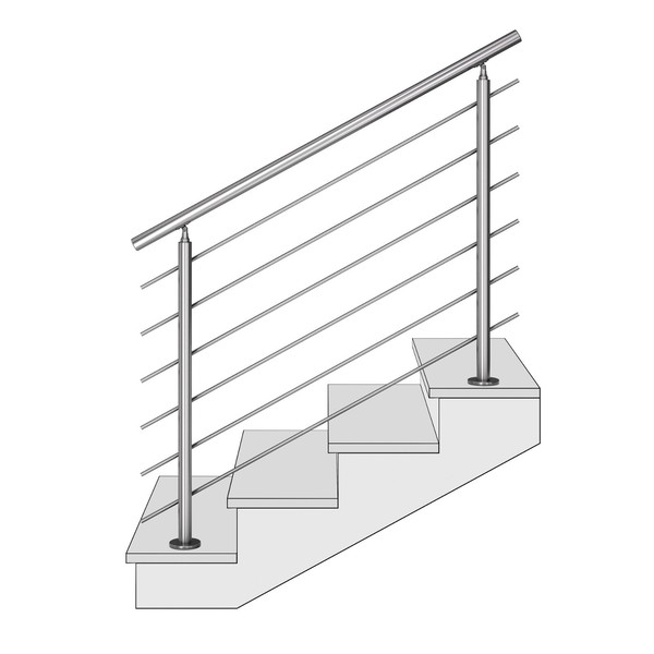 Edelstahl GeläNder TreppengeläNder 150 Cm Handlauf BrüStungsgeläNder Bausatz V2A-image