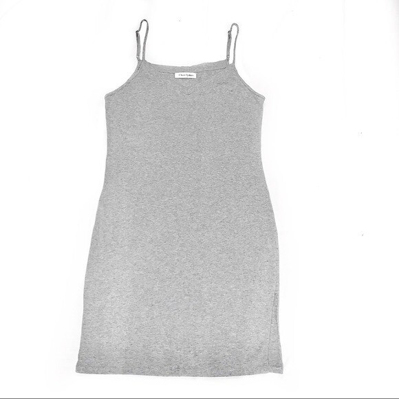 Chamllymers sz M Grey soft jersey knit Stretch slip dress W Adjustable  Straps | eBay