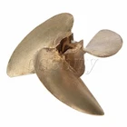 437 RC Boat Copper Propeller Three  Leaves Hole 4MM Diameter 37MM Yellow