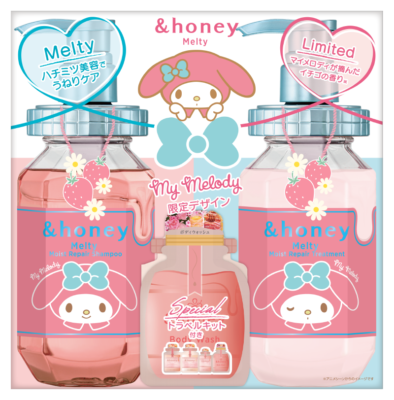 Sanrio &honey Shampoo & Treatment set with travel kit My Melody