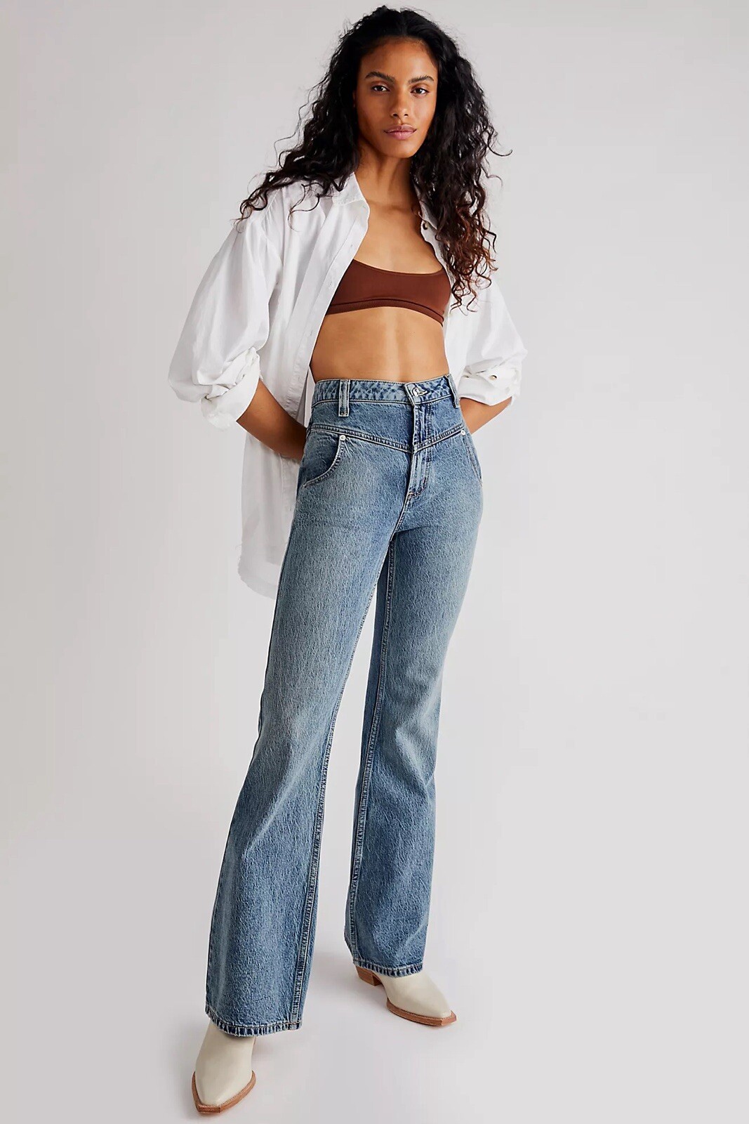 NWOT Free People x We The Free Naomi Flare Jeans Indigo Size 26