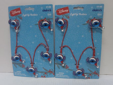 Lot of 2 Claire's Stitch Disney Christmas Festive Light-Up Necklace, New