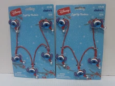 Lot of 2 Claire's Stitch Disney Christmas Festive Light-Up Necklace, New