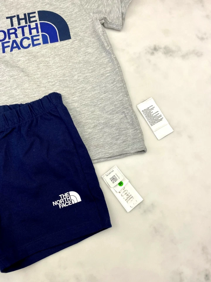 The North Face Toddler Cotton Summer T-Shirt and Short Set Grey Navy / RRP £35 - Image 4 of 4