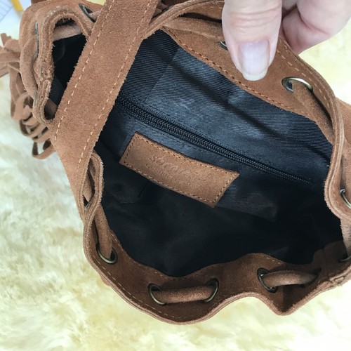 Brown Fringe Genuine Suede Backpack Sorpresa Shop American Darling Suede Fringe Backpack | Western Concho  main image 2