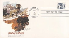 STAMP US SCOTT 1949 "Bighorn Sheep" 20 CENT 1982 FDC - B