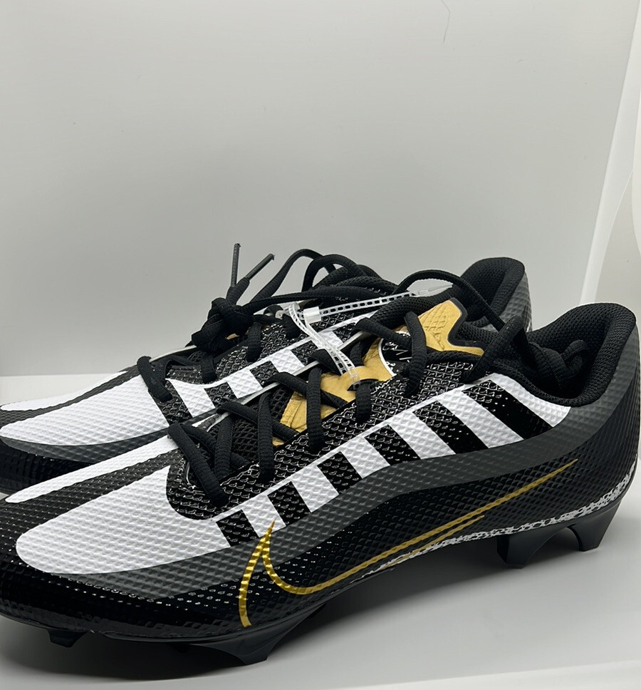 Nike Vapor Edge Speed 360 Football‎ Cleats Mens 13 Black Gold DQ5110-002 NWOB Nike Vapor Edge Speed 360 Black Metallic Gold Football  main image 4