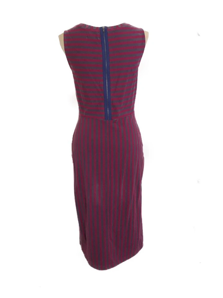 Brooklyn Industries Dress Sleeveless Striped Zipper Back Purple - Image 3 of 4