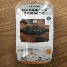 BELKIN EASY TRANSFER CABLE LAPTOP PC COMPUTER USB to USB SYNC FILES, NEW FACTORY