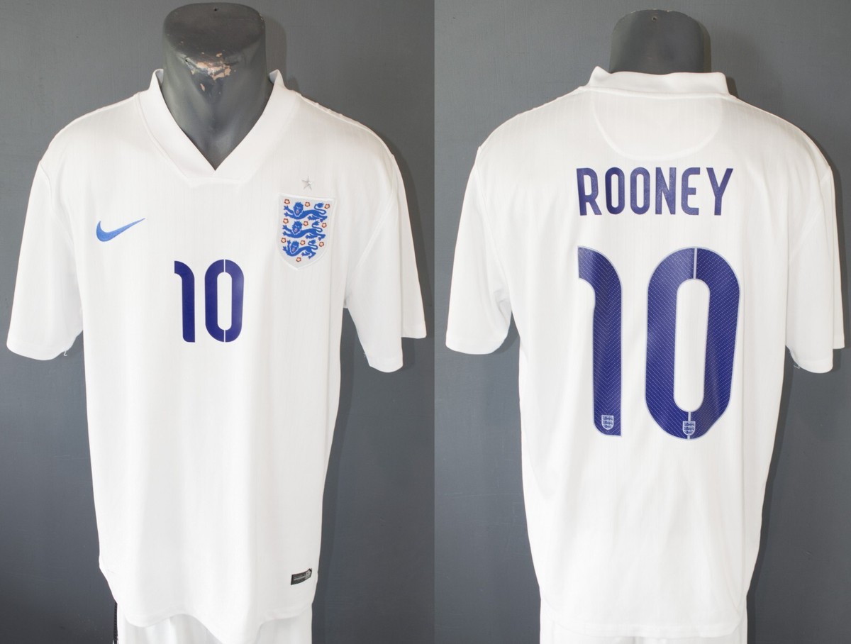 England Rooney Jersey World Cup 2014 Home Football Soccer Mens Shirt Size XL