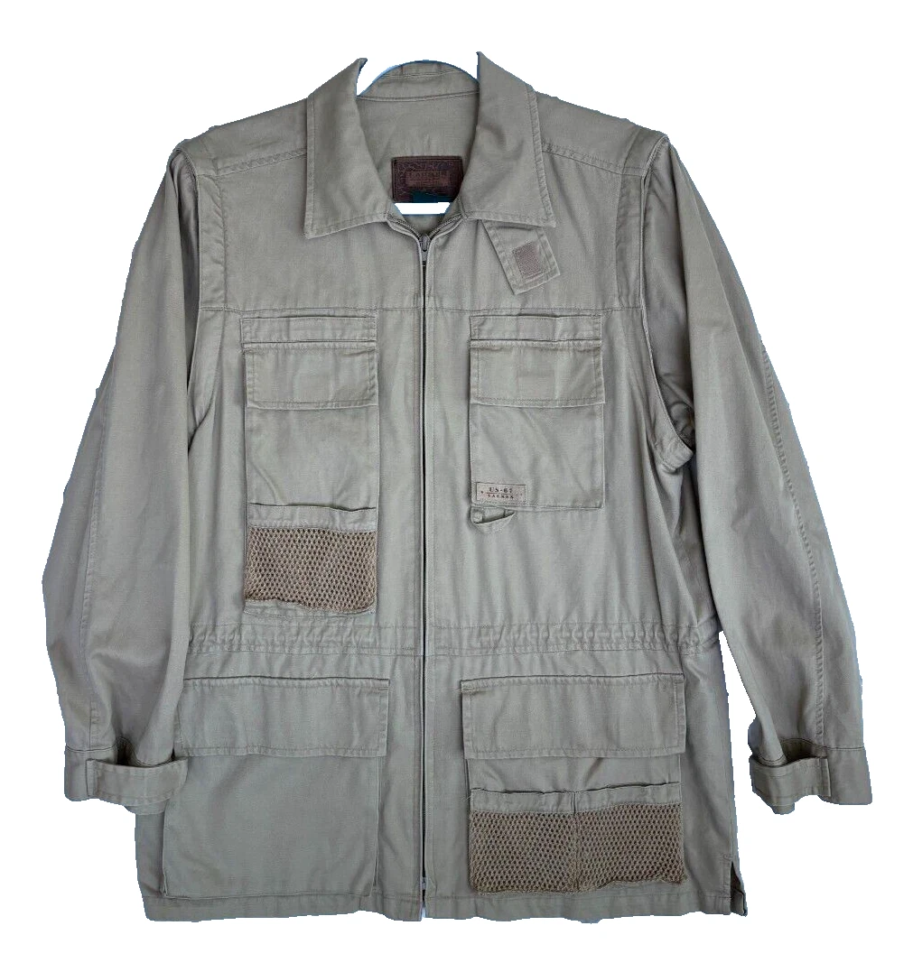 RALPH LAUREN Fishing Jacket Men's S Tan Utility Removeable Sleeves Outdoor Gorp