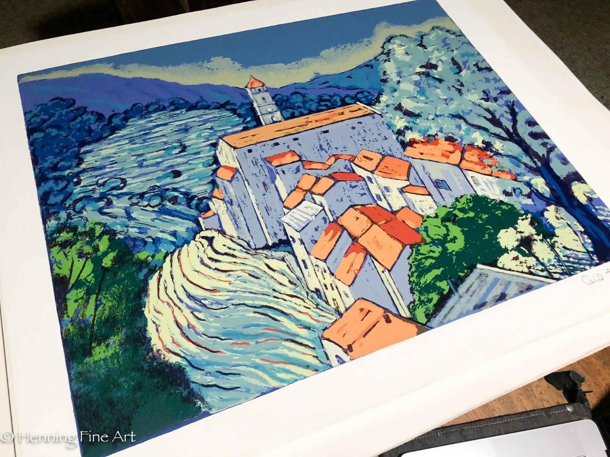 Cecil Everley Limited Edition Signed Serigraph, Villefranche