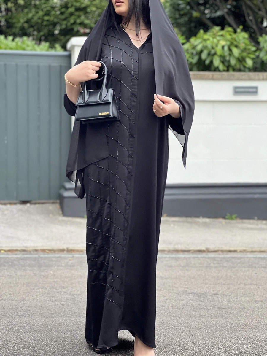 2 piece black beaded abaya. Size 58
