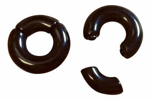 10pk Black Acrylic 1/2" Segment Rings Captive Bead Body Jewelry Wholesale Lot - Picture 6 of 6