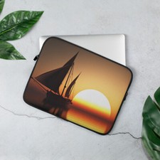 Sailboat Sunset Sunrise Salt Sea Life Coastal Nautical Laptop Tablet Sleeve Case
