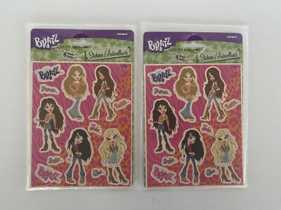 Vintage Bratz Stickers 4 Sheet Pack Yasmin Cloe Jade Sasha Roxxi Bundle of 2 New