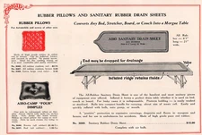 Frigid Fluid Co Rubber Pillows & Sanitary Drain Sheets Funeral Print Ad