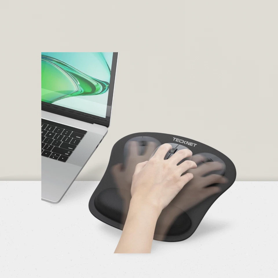 Mouse Pad with Wrist Rest Keyboard Memory Foam Support Non-Slip Ergonomic Set - Image 2 of 4