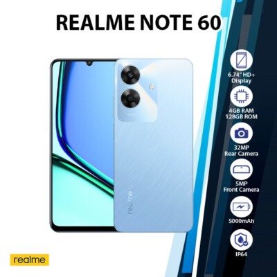 Realme Note 60 Global Ver. Android Cell Phone (Blue/4GB+128G Realme Note 60 Global Ver. Android Cell Phone (Blue/4GB+128G