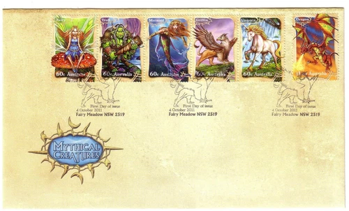 2011 FDC. Australia. Mythical Creatures. "Gryphon" Pict.FDI "FAIRY MEADOW"
