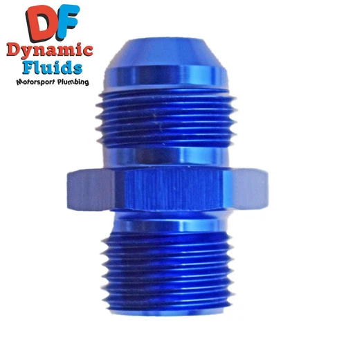 (AN8) -8 M10 x 1,00 metrisch gerade Adapterverschraubung eloxiert blau - Bild 1 von 1