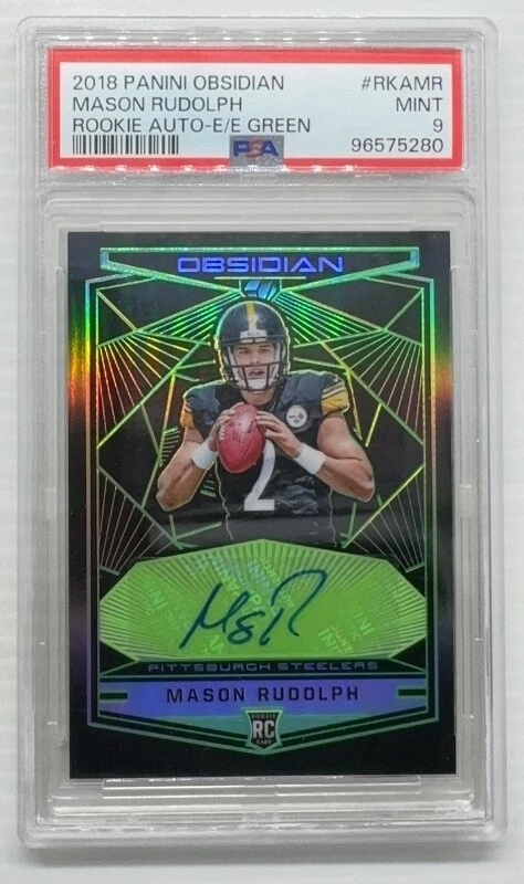 Mason Rudolph Panini Obsidian Rookie Autographs #RKAMR Electric Etch Green