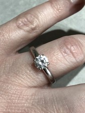 Designer QVC Diamonique Sterling silver 925 Yellow GoldSolitaire Ring Engagement