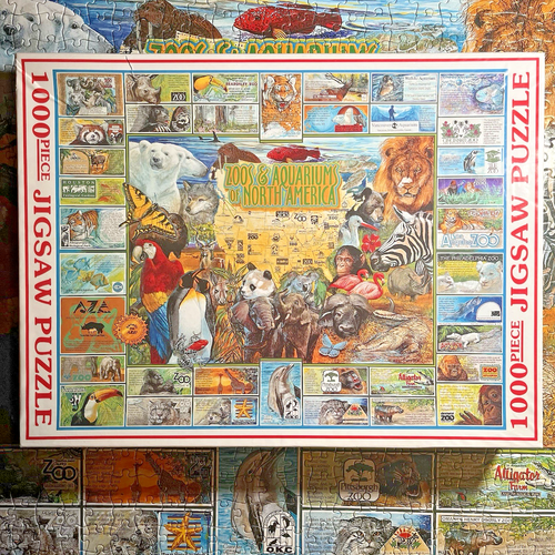 Vintage HTF '96 White Mountain Zoos & Aquariums of North America Puzzle COMPLETE