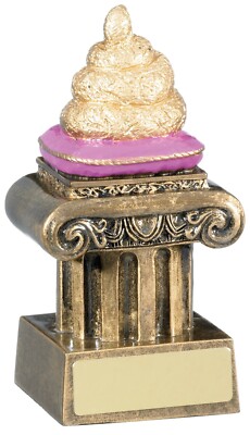Doo Doo Award! Lustige Neuheit Gold Poo Trophäe Comic Sport persönliche Gravur RM563