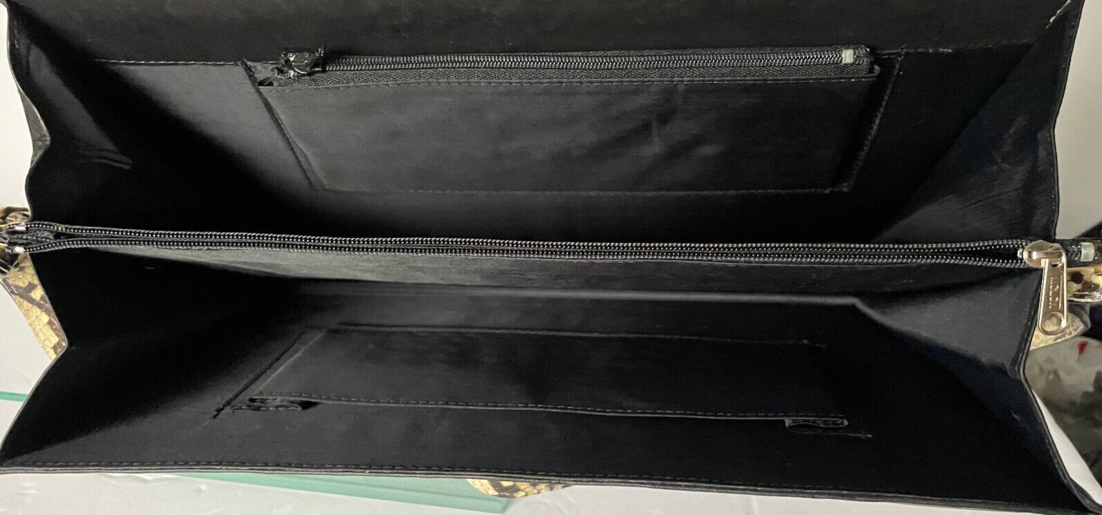 Vintage Python Skin Shoulder Strap Bag Clutch Pur… - image 8