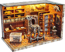 3D Wooden Puzzles for Adults, DIY Miniature Dollhouse, Book Nook Kit, Built-in