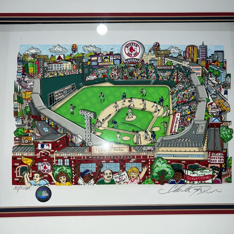 Arte 3D Charles Fazzino Red Sox Fenway Park firmado por el artista y Ted Williams Foto 2 de 4