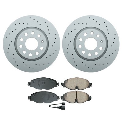 Zimmerman Front Rotors Akebono Euro Disc Brake Pads Kit For GTI Jetta TT Quattro