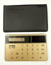 CASIO SL-760 GDB Rare 80s Card Size SOLAR Calculator Tested W/ Case
