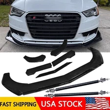 Front Bumper Lip/ Splitter Spoiler Glossy Black Body Kit For AUDI A3 A4 A5 A6 A7