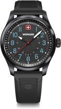 Image of WENGER Mens Watch Terragraph Analog Quartz 43 mm Swiss Made 100M WR black dial