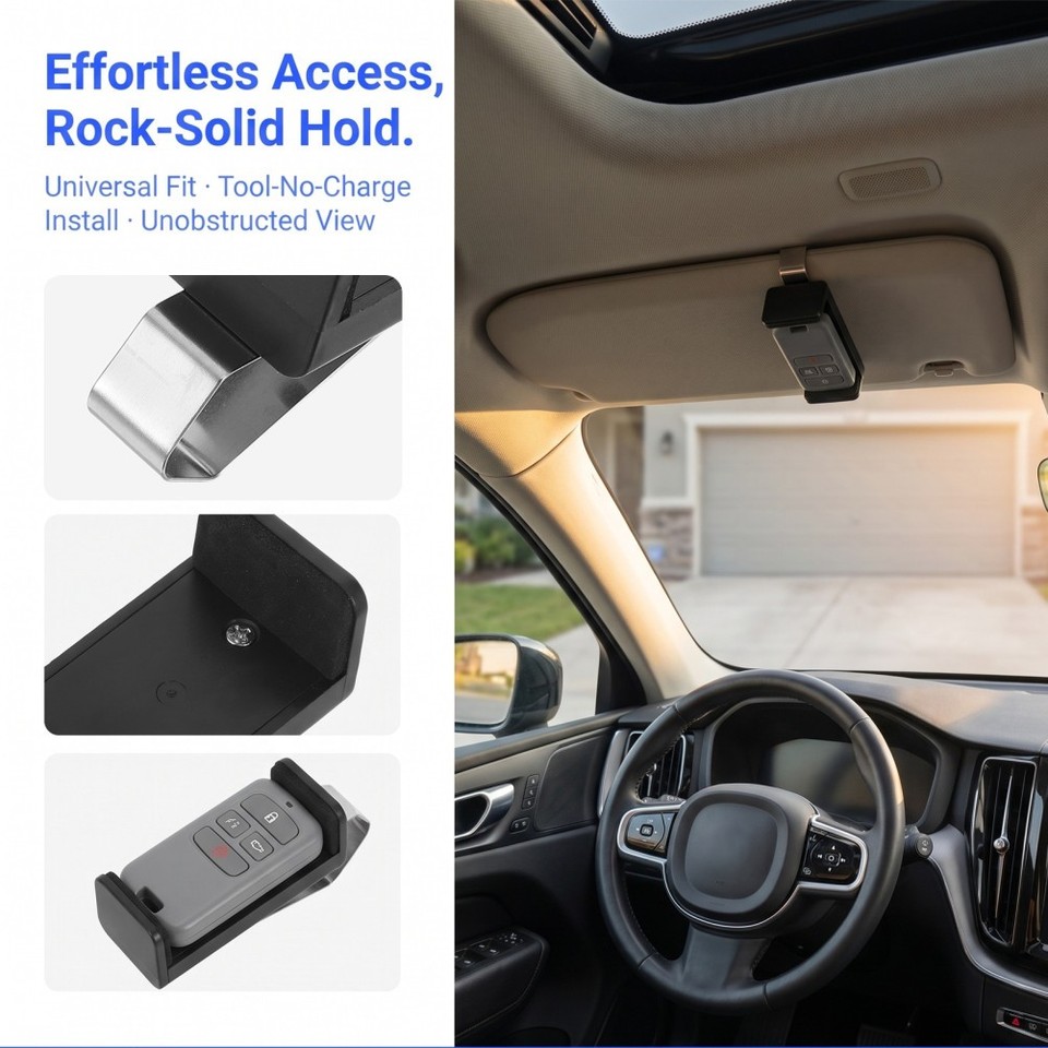 Remote Control Car Stand 4 PCS Garage Remote Control Bracket Holder Visor Clips for Cars Door ...