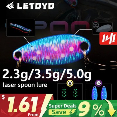 2.3g/3.5g/5g Laser Spinner Lure UV Luminous Spoon Fishing Lure Double 