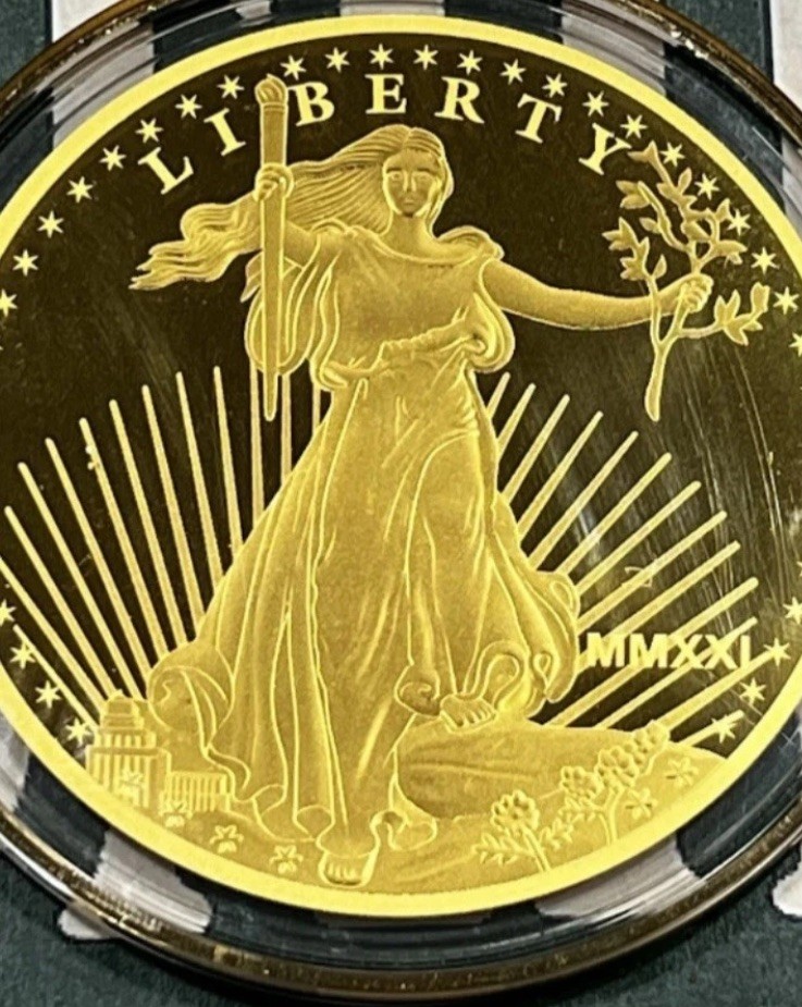 2021 Cook Islands $25 Dollars Liberty St. Gaudens 24k .9999 Fine Gold