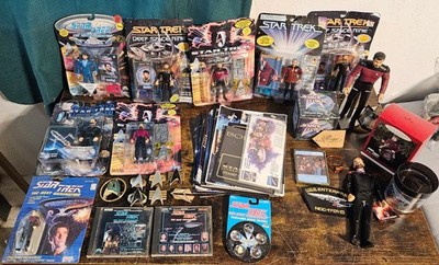 Vintage Star Trek Lot Collection Riker Figures - Stamps - Magazines ...